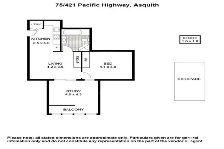 Floorplan of Homely apartment listing, 75/421 Pacific Highway, Asquith NSW 2077