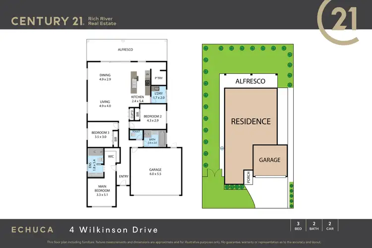 Floorplan of Homely house listing, 4 Wilkinson Drive, Echuca VIC 3564