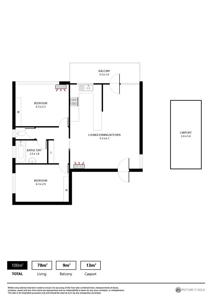 Floorplan of Homely unit listing, 15/174 Barton Terrace West, North Adelaide SA 5006