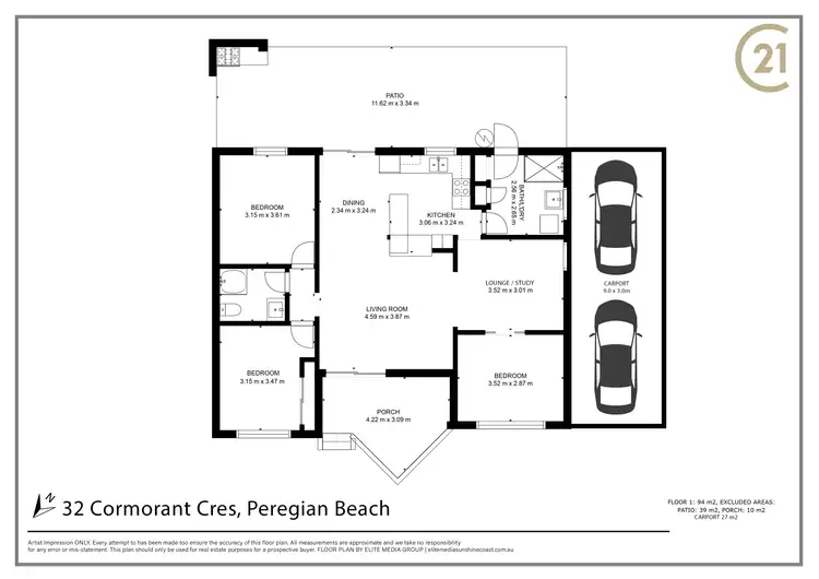 Floorplan of Homely house listing, 32 Cormorant Crescent, Peregian Beach QLD 4573