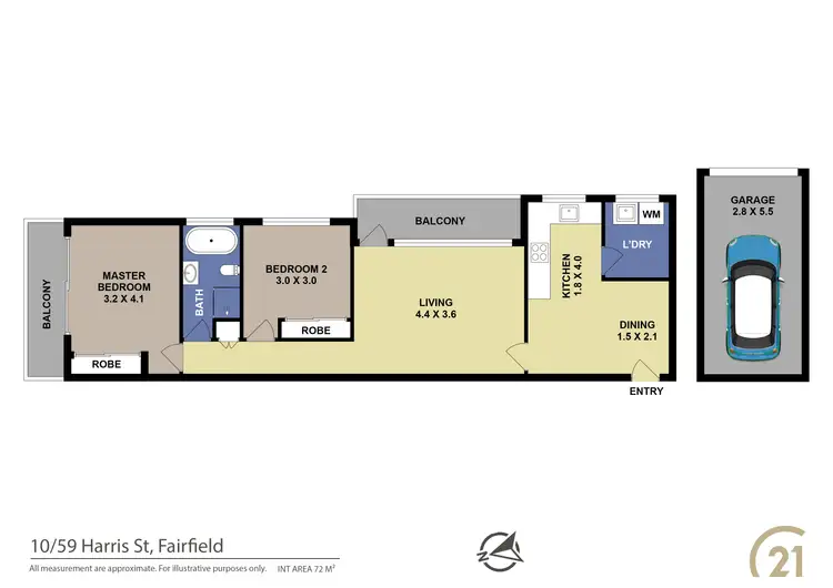 Floorplan of Homely apartment listing, 10/59 Harris Street, Fairfield NSW 2165