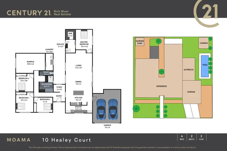 Floorplan of Homely house listing, 10 Healey Court, Moama NSW 2731