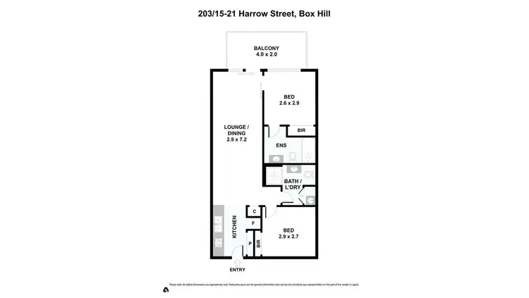Floorplan of Homely apartment listing, 203/15-21 Harrow Street, Box Hill VIC 3128