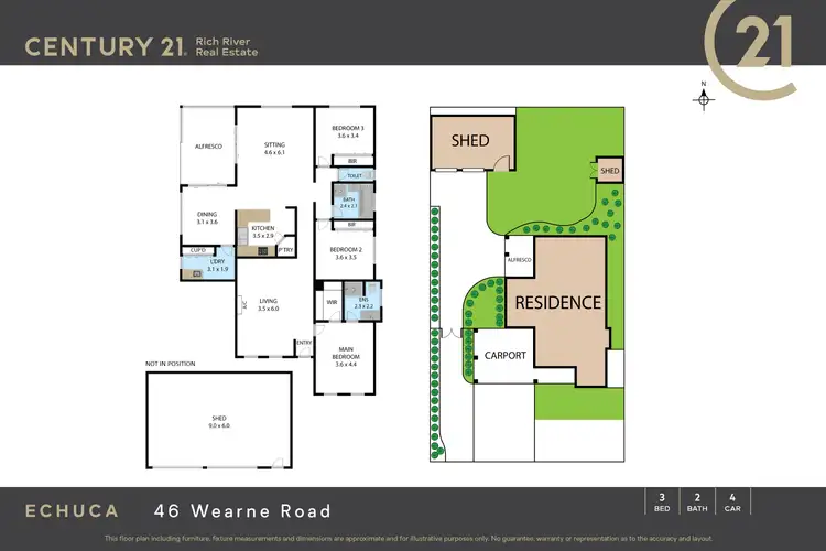 Floorplan of Homely house listing, 46 Wearne Road, Echuca VIC 3564