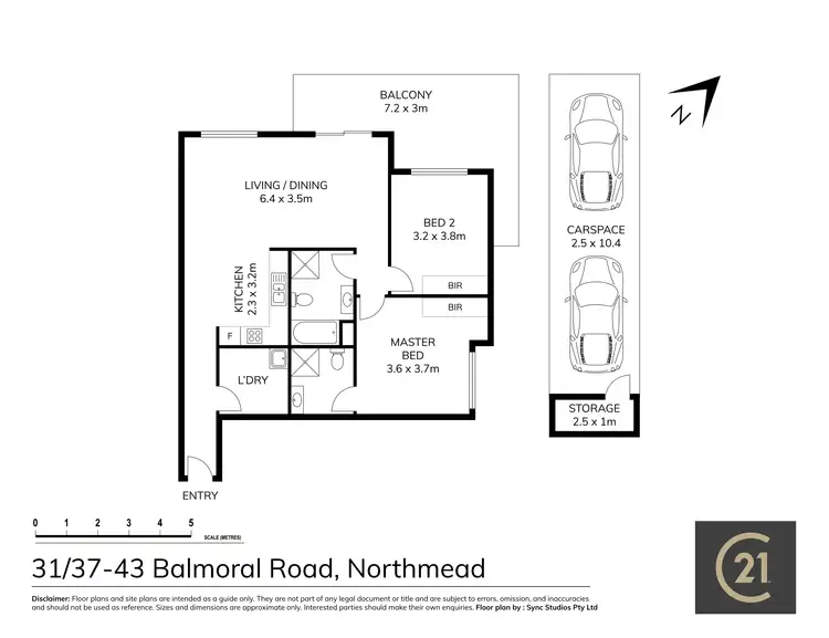 Floorplan of Homely unit listing, 31/37-43 Balmoral Road, Northmead NSW 2152