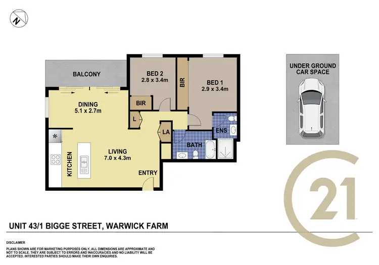Floorplan of Homely apartment listing, 43/1-3 Bigge Street, Warwick Farm NSW 2170