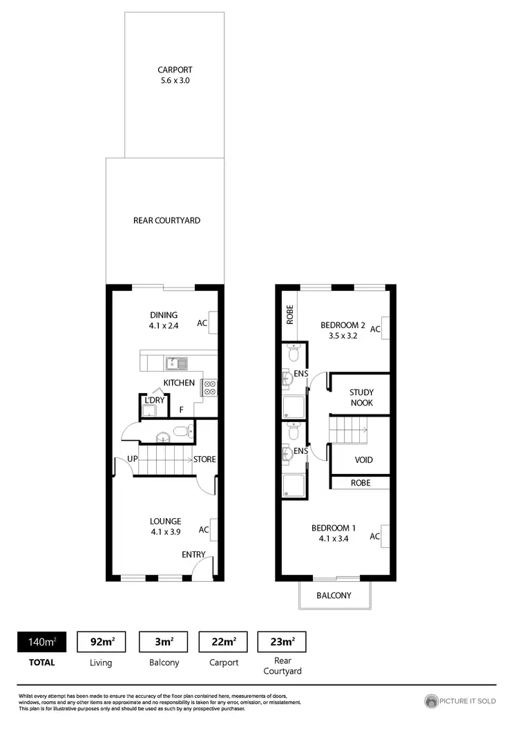 Floorplan of Homely townhouse listing, 42 Cascades Drive, Mawson Lakes SA 5095