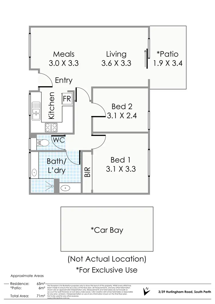 Floorplan of Homely apartment listing, 3/39 Hurlingham Road, South Perth WA 6151