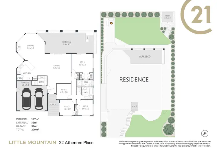 Floorplan of Homely house listing, 22 Athenree Place, Little Mountain QLD 4551