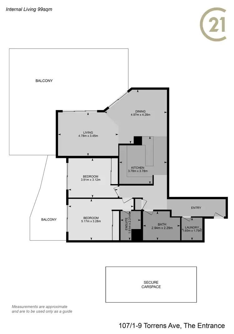 Floorplan of Homely apartment listing, 107/1-9 Torrens Avenue, The Entrance NSW 2261