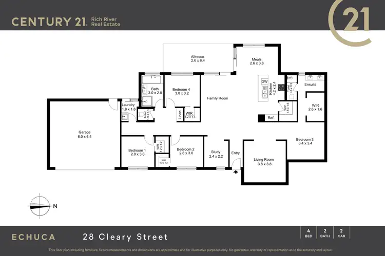 Floorplan of Homely house listing, 28 Cleary Street, Echuca VIC 3564
