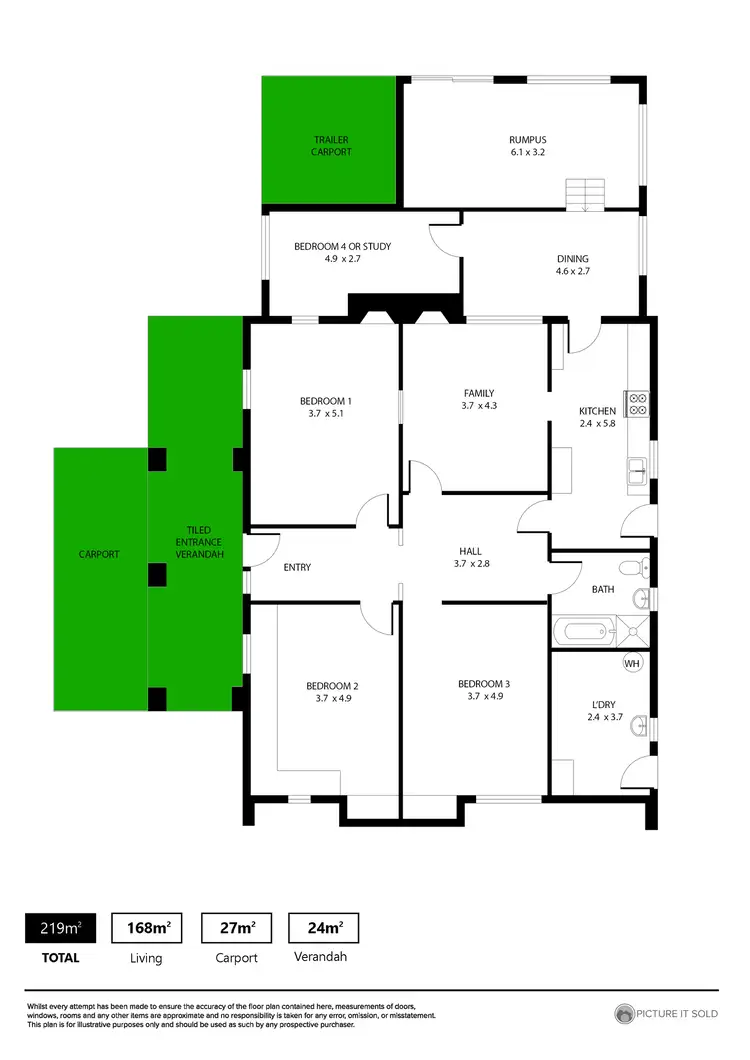 Floorplan of Homely house listing, 231 Seacombe road, South Brighton SA 5048