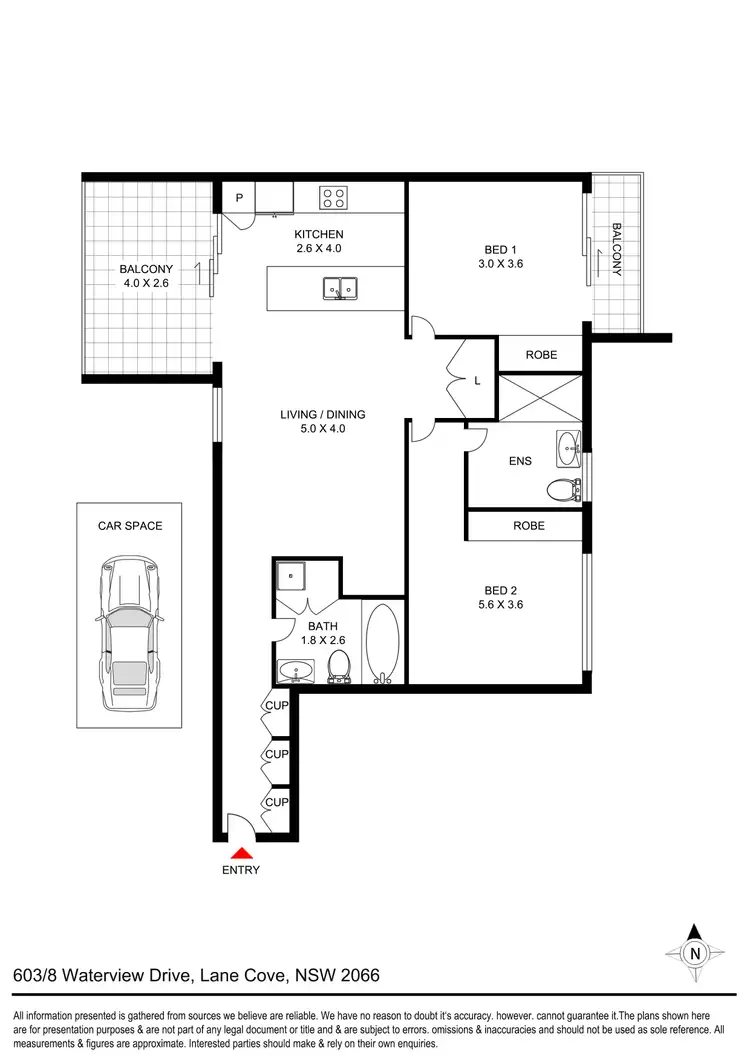 Floorplan of Homely apartment listing, 603/8 Waterview Drive, Lane Cove NSW 2066