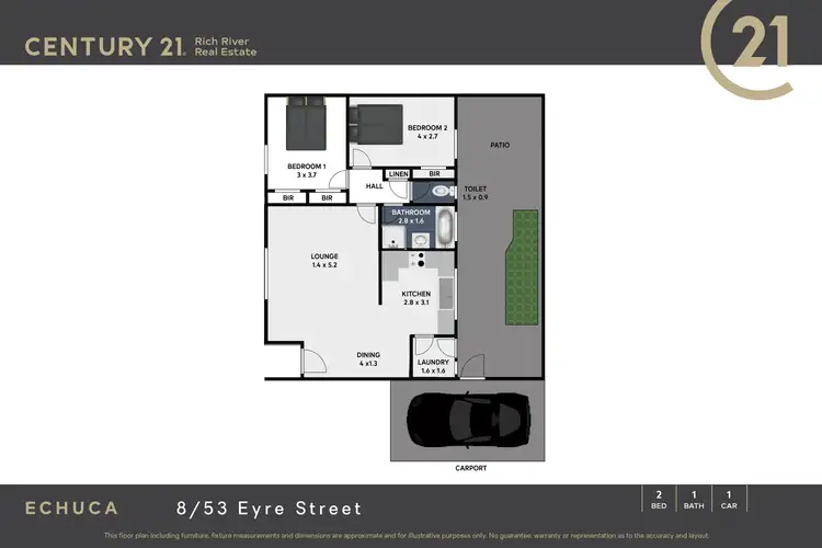 Floorplan of Homely unit listing, 8/53 Eyre Street, Echuca VIC 3564