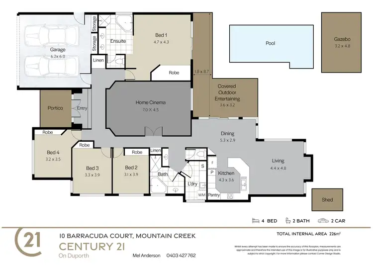 Floorplan of Homely house listing, 10 Barracuda Court, Mountain Creek QLD 4557