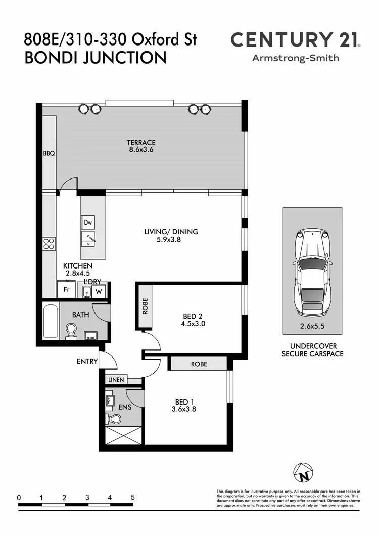 Floorplan of Homely apartment listing, 808E/310-330 Oxford Street, Bondi Junction NSW 2022