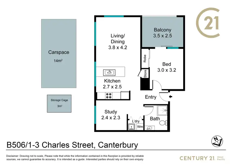 Floorplan of Homely apartment listing, B506/1 Charles Street, Canterbury NSW 2193