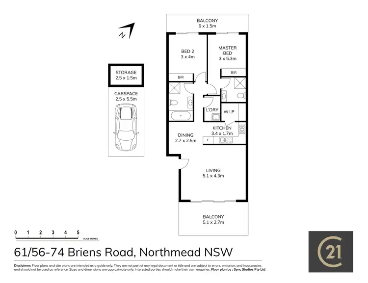 Floorplan of Homely unit listing, 61/56-74 Briens Road, Northmead NSW 2152