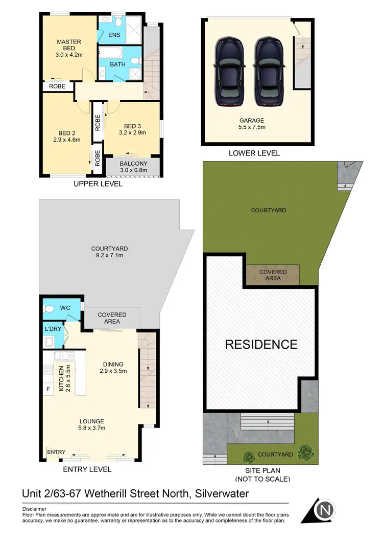 Floorplan of Homely townhouse listing, 2/63 Wetherill Street North, Silverwater NSW 2128