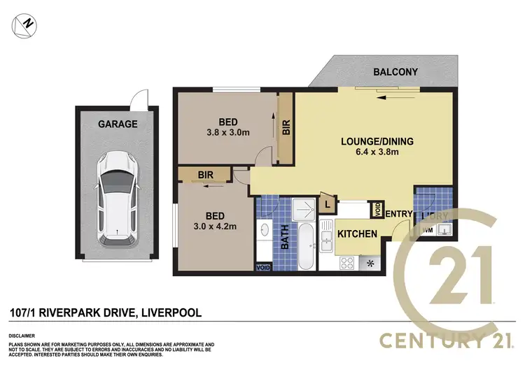 Floorplan of Homely unit listing, 107/1 Riverpark Drive, Liverpool NSW 2170