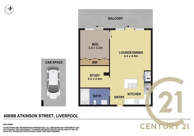 Floorplan of Homely apartment listing, 408/6B Atkinson Street, Liverpool NSW 2170