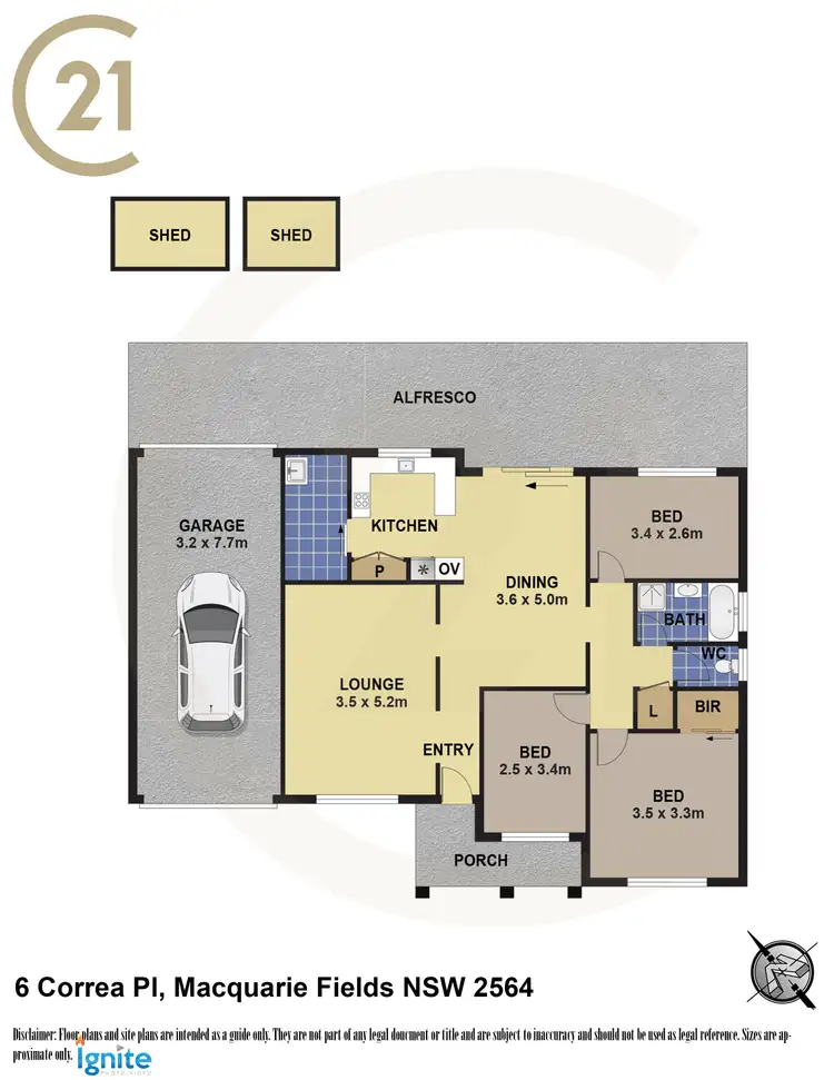 Floorplan of Homely house listing, 6 Correa Place, Macquarie Fields NSW 2564