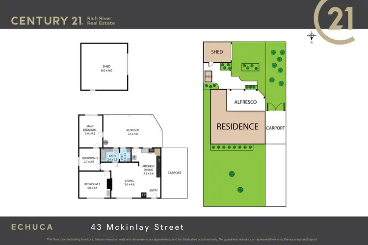 Floorplan of Homely house listing, 43 Mckinlay Street, Echuca VIC 3564
