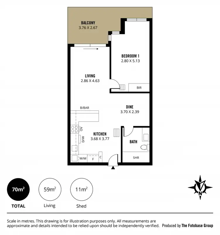 Floorplan of Homely unit listing, 712/180 Morphett Street, Adelaide SA 5000