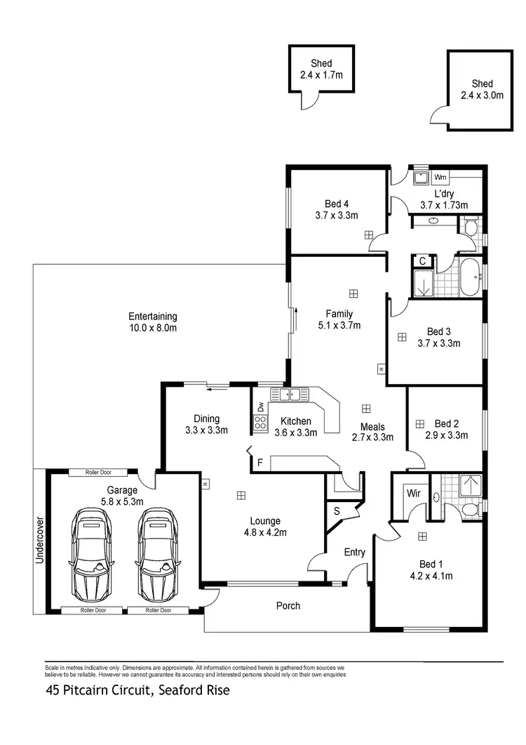 Floorplan of Homely house listing, 45 Pitcairn Circuit, Seaford Rise SA 5169