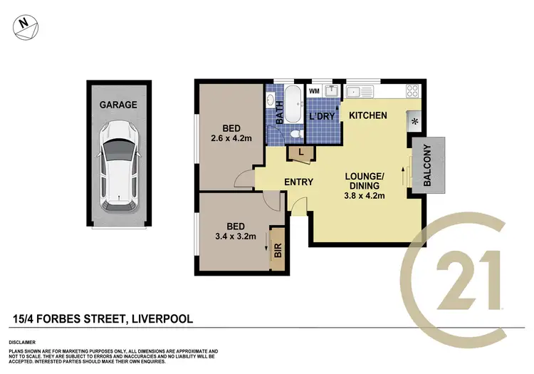 Floorplan of Homely unit listing, 15/4 Forbes Street, Warwick Farm NSW 2170