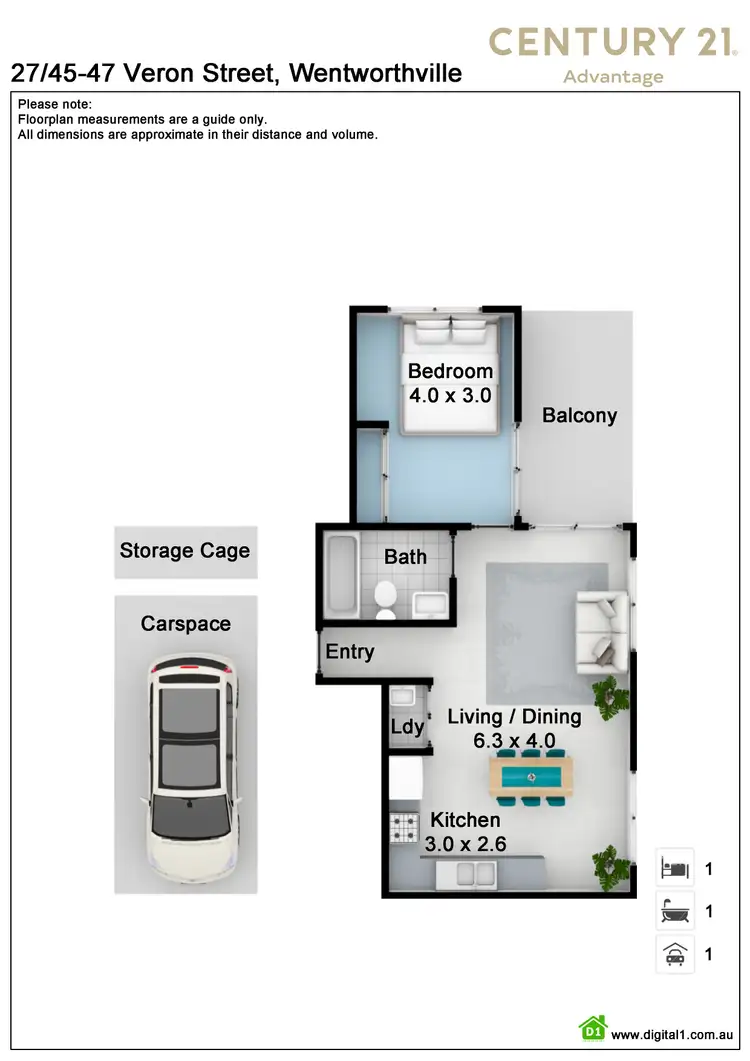 Floorplan of Homely apartment listing, 27/45-47 Veron street, Wentworthville NSW 2145