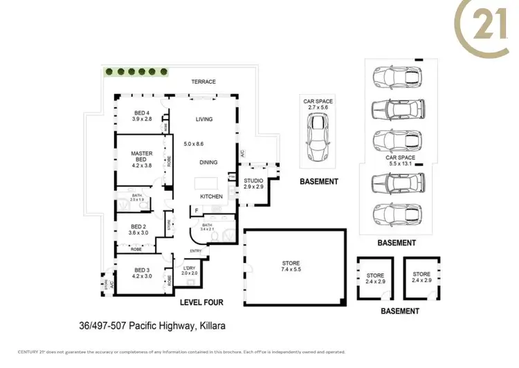 Floorplan of Homely apartment listing, 36/497-507 Pacific Highway, Killara NSW 2071
