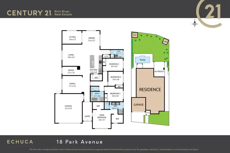 Floorplan of Homely house listing, 18 Park Avenue, Echuca VIC 3564
