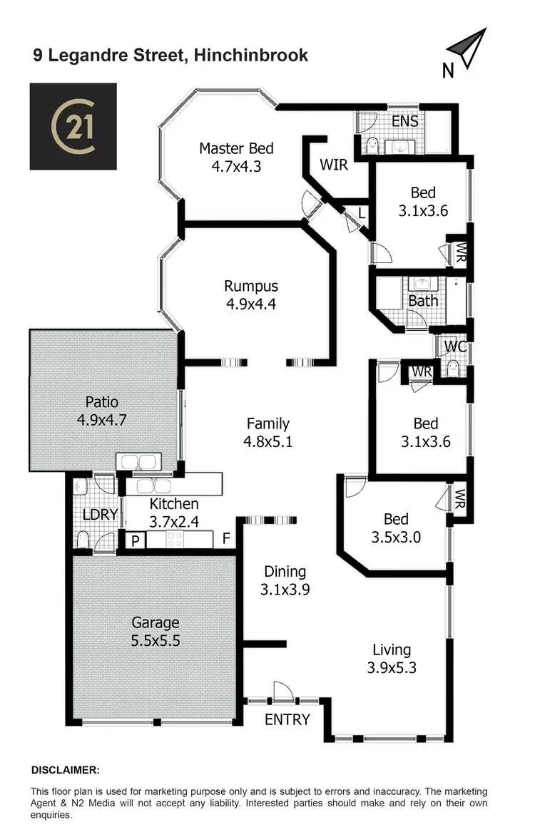 Floorplan of Homely house listing, 9 Legendre Place, Hinchinbrook NSW 2168