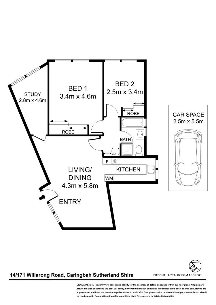 Floorplan of Homely unit listing, 14/171 Willarong Road, Caringbah NSW 2229