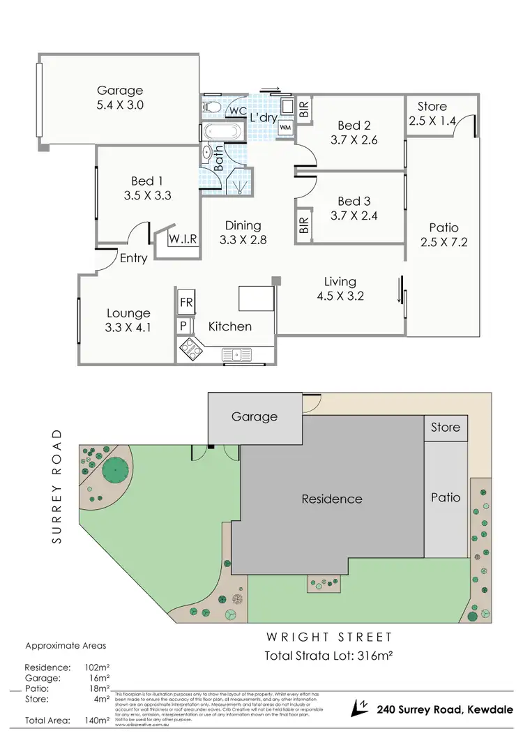 Floorplan of Homely house listing, 1/240 Surrey  Road, Kewdale WA 6105