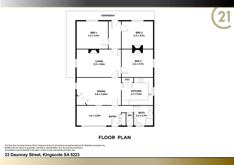 Floorplan of Homely house listing, 23 Dauncey Street, Kingscote SA 5223