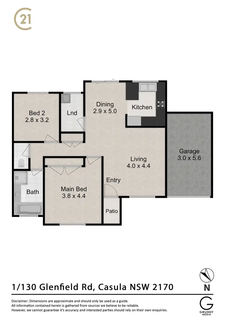 Floorplan of Homely villa listing, 1/130 Glenfield Road, Casula NSW 2170