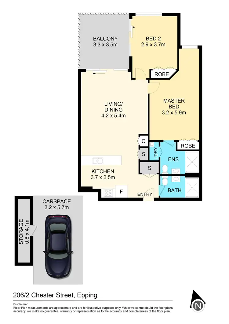 Floorplan of Homely apartment listing, 206/2 Chester Street, Epping NSW 2121