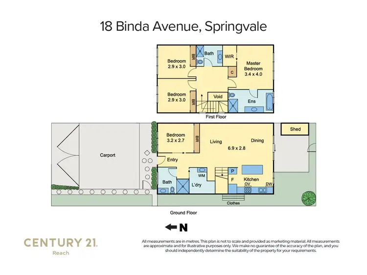 Floorplan of Homely townhouse listing, 18 Binda Avenue, Springvale VIC 3171