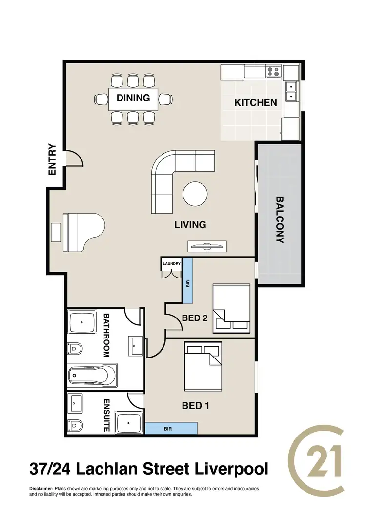 Floorplan of Homely apartment listing, 37/24 Lachlan Street, Liverpool NSW 2170
