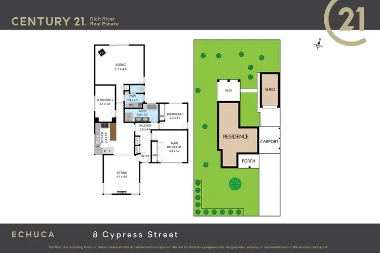 Floorplan of Homely house listing, 8 Cypress Street, Echuca VIC 3564