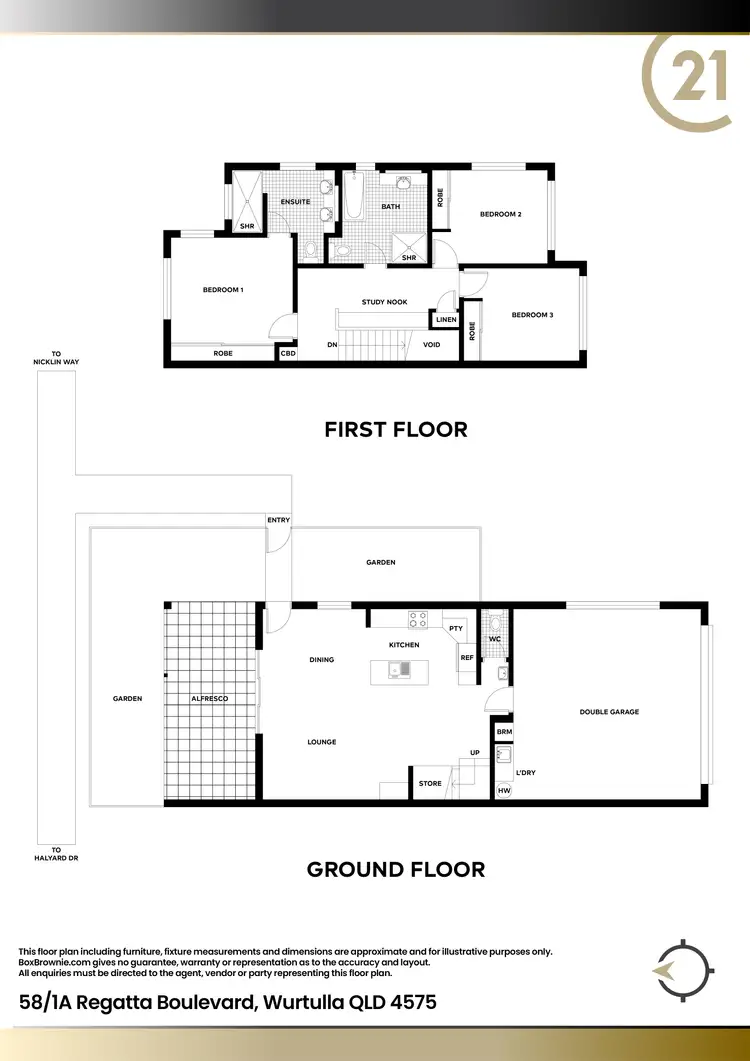Floorplan of Homely townhouse listing, 58/1a Regatta Boulevard, Wurtulla QLD 4575