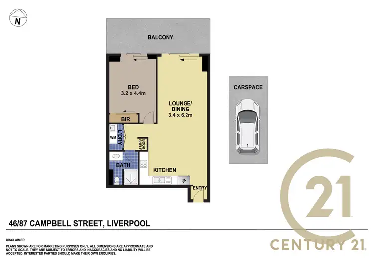 Floorplan of Homely unit listing, 46/87-91 Campbell Street, Liverpool NSW 2170