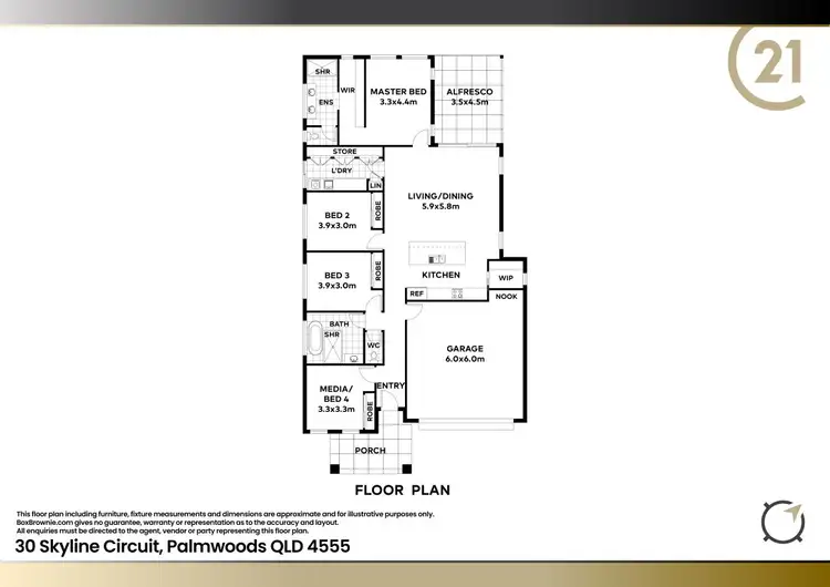 Floorplan of Homely house listing, 30 Skyline Circuit, Palmwoods QLD 4555