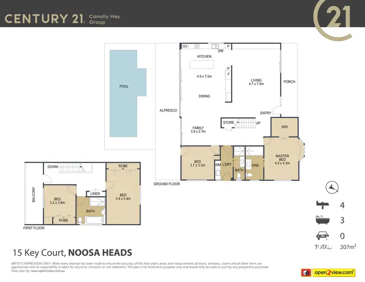 Floorplan of Homely house listing, 15 Key Court, Noosa Heads QLD 4567