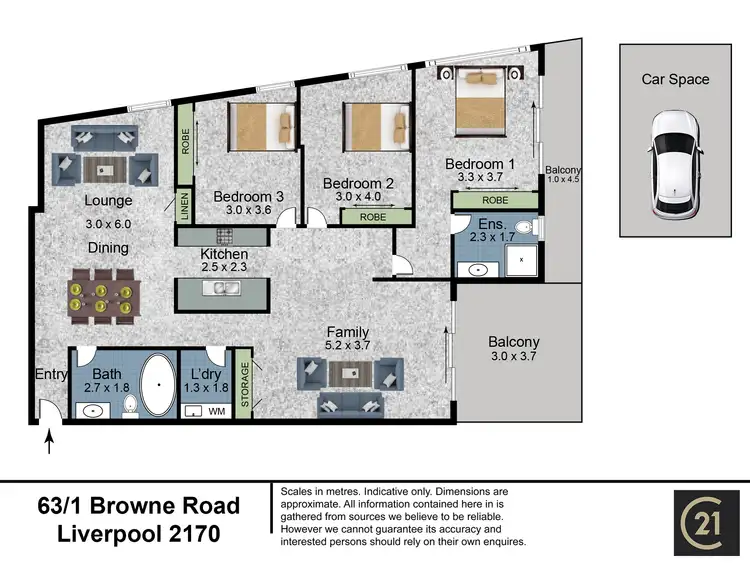 Floorplan of Homely apartment listing, 63/1 Browne Parade, Warwick Farm NSW 2170