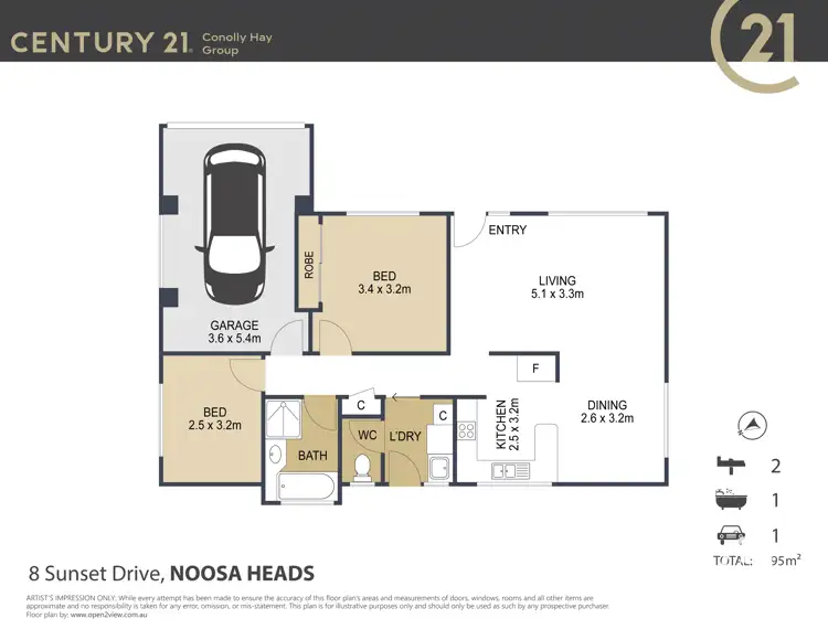 Floorplan of Homely house listing, 8 Sunset Drive, Noosa Heads QLD 4567