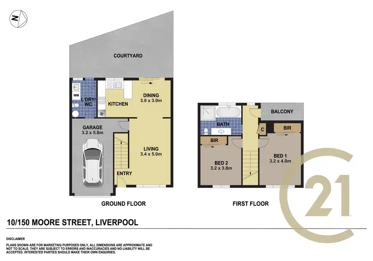 Floorplan of Homely townhouse listing, 10/150 Moore Street, Liverpool NSW 2170