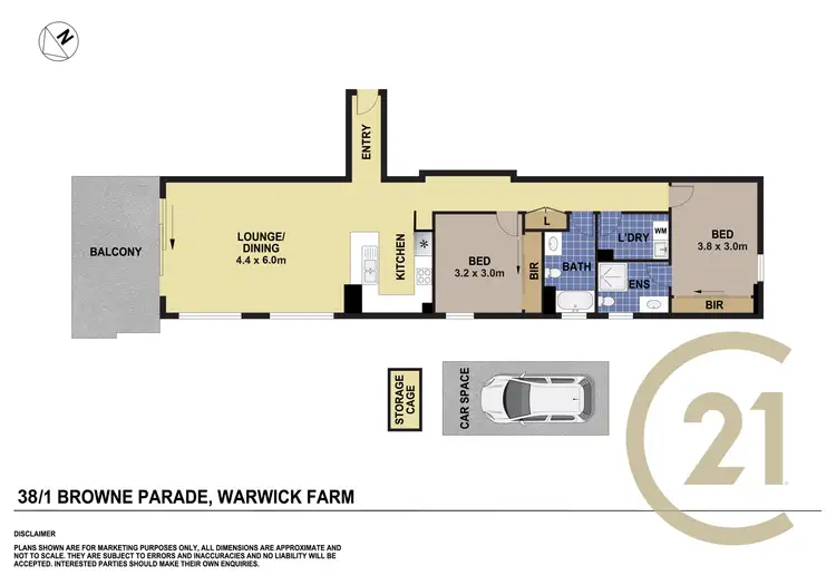 Floorplan of Homely apartment listing, 38/1 Browne Parade, Warwick Farm NSW 2170
